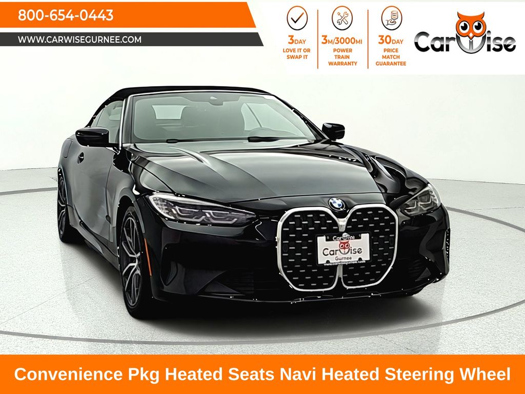 Black Sapphire Metallic 2022 BMW 4 Series Convertible All-Wheel Drive 8-Speed Automatic