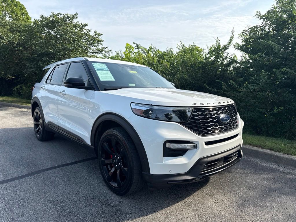 Star White Metallic Tri-Coat 2021 Ford Explorer SUV / Crossover All-Wheel Drive Automatic