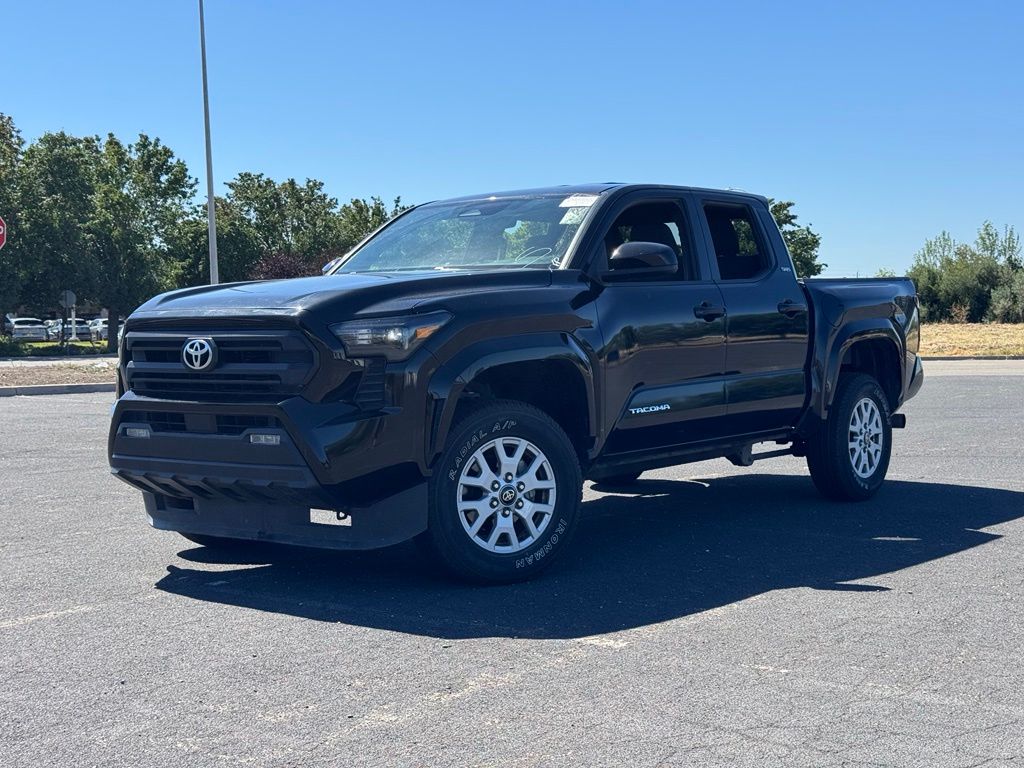 Black 2024 Toyota Tacoma SR5 Double Cab 4WD Pickup Truck Four-Wheel Drive 8-Speed Automatic