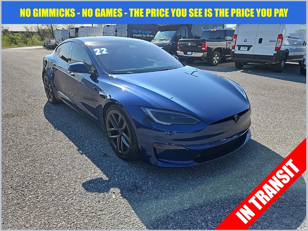 Deep Blue Metallic 2022 Tesla Model S Plaid AWD Sedan All-Wheel Drive 1-Speed Automatic