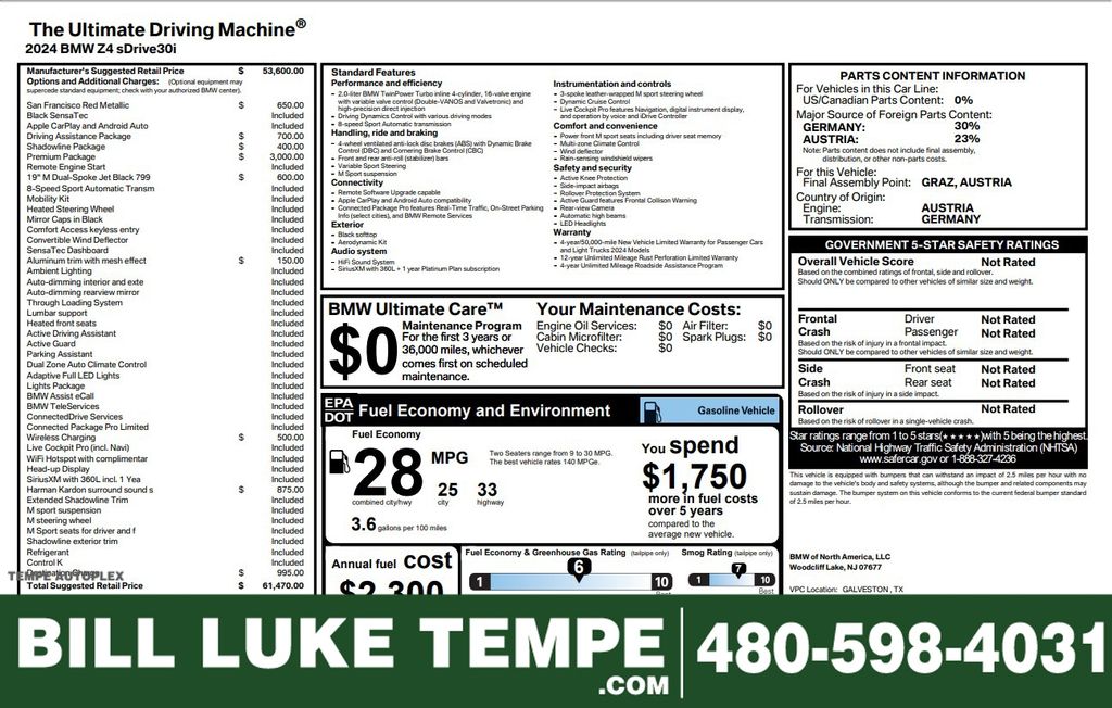 2024 BMW Z4 sDrive30i RWD