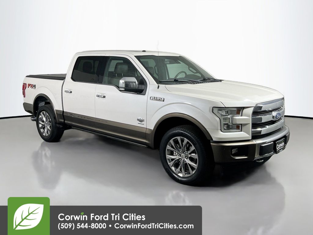 White Platinum Metallic Tri-Coat 2017 Ford F-150 King Ranch SuperCrew 4WD Pickup Truck Four-Wheel Drive Automatic