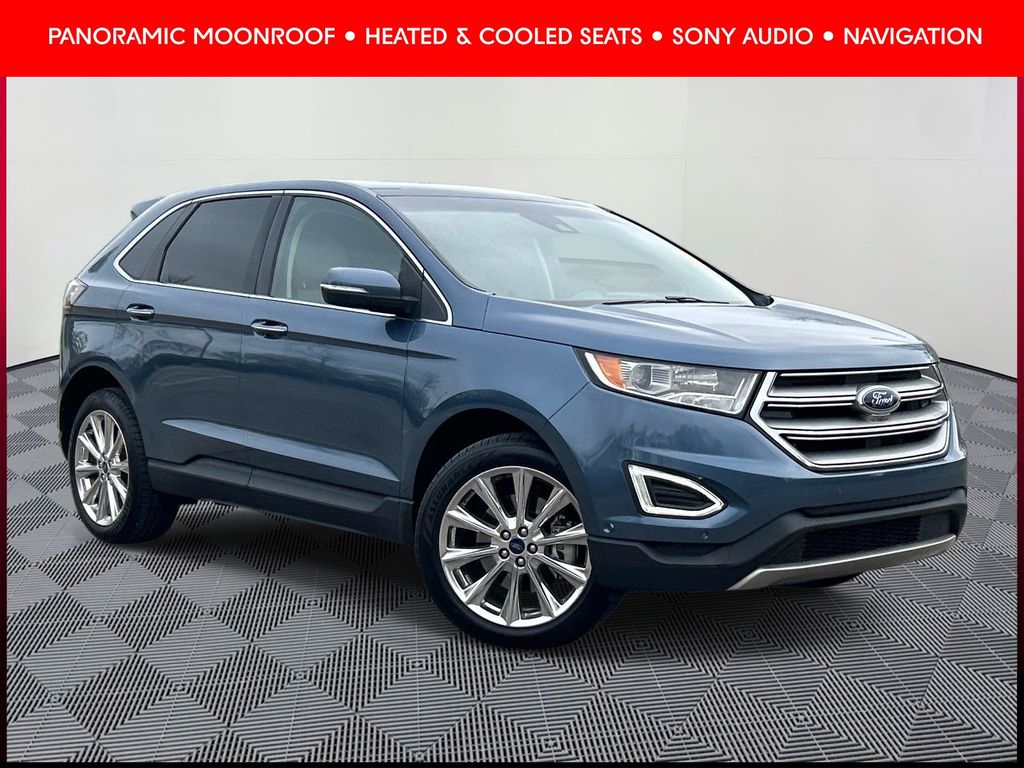 Blue Metallic 2018 Ford Edge Titanium SUV / Crossover Front-Wheel Drive 6-Speed Automatic