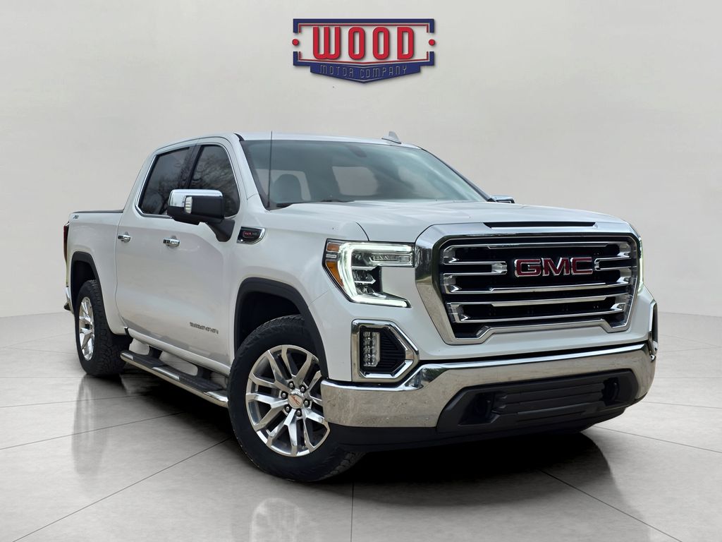 White Frost Tricoat 2021 GMC Sierra 1500 SLT Crew Cab 4WD Pickup Truck Four-Wheel Drive Automatic
