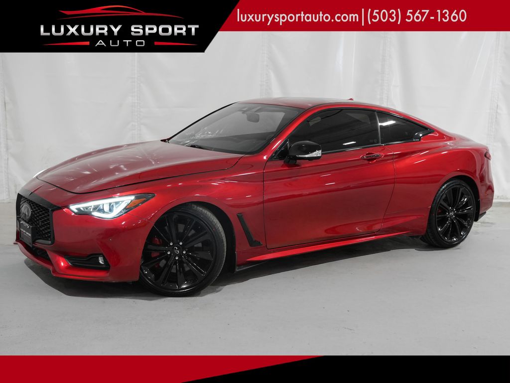 Dynamic Sunstone Red 2021 INFINITI Q60 Coupe Rear-Wheel Drive 7-Speed Automatic