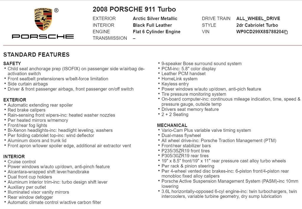 2008 Porsche 911 Turbo 19