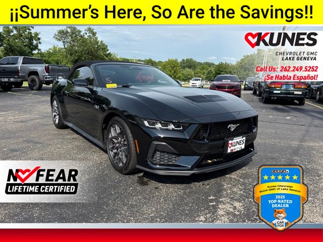 Black 2024 Ford Mustang Convertible Rear-Wheel Drive Automatic
