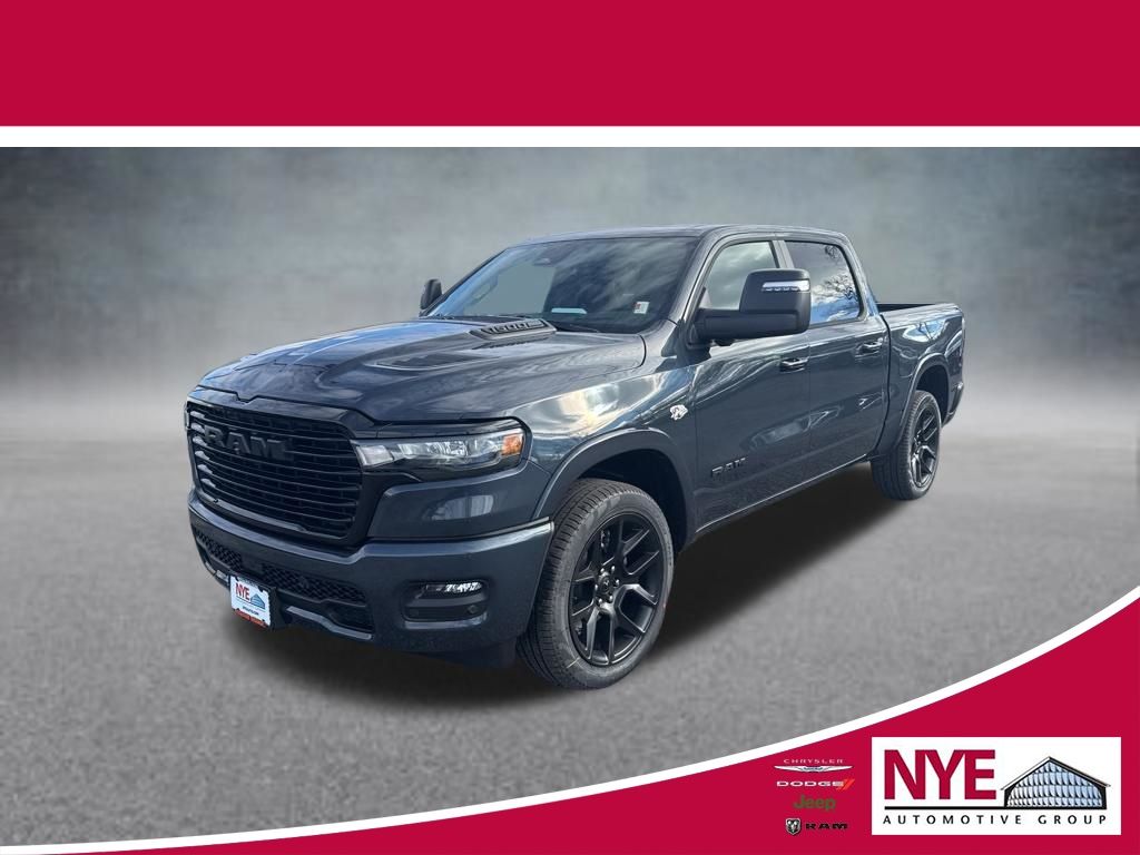 Blue Metallic 2026 RAM 1500 Laramie Crew Cab 4WD Pickup Truck Four-Wheel Drive 8-Speed Automatic
