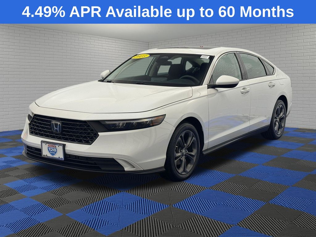 Platinum White 2023 Honda Accord Sedan Front-Wheel Drive Continuously Variable Transmission