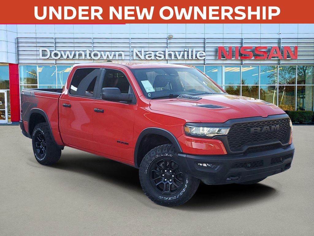 Flame Red Clearcoat 2025 RAM 1500 Rebel Crew Cab 4WD Pickup Truck Four-Wheel Drive 8-Speed Automatic