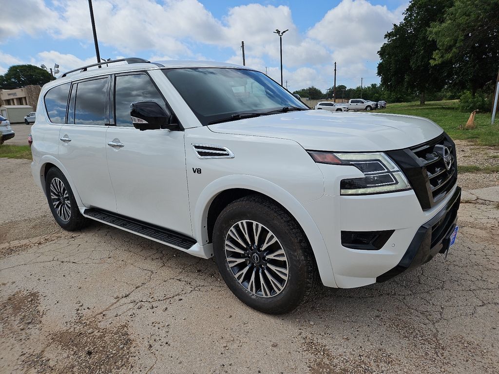 Aspen White Tricoat 2021 Nissan Armada SL RWD SUV / Crossover 4X2 7-Speed Automatic