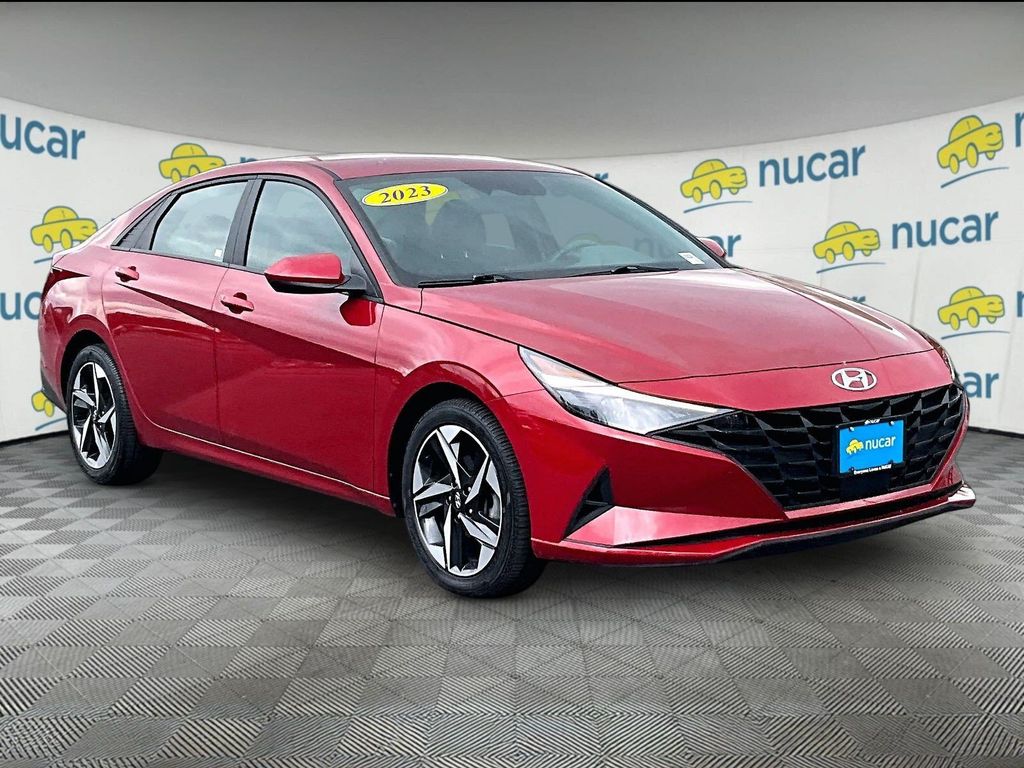 Scarlet Red Pearl 2023 Hyundai Elantra Sedan Front-Wheel Drive Continuously Variable Transmission