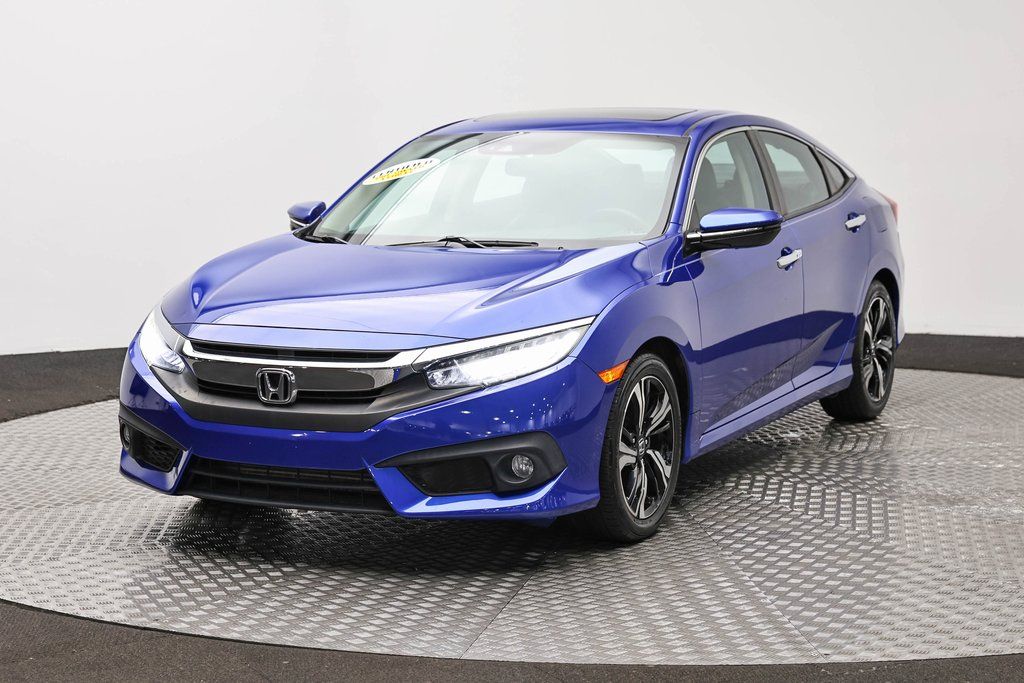 Blue 2017 Honda Civic Sedan Front-Wheel Drive Continuously Variable Transmission