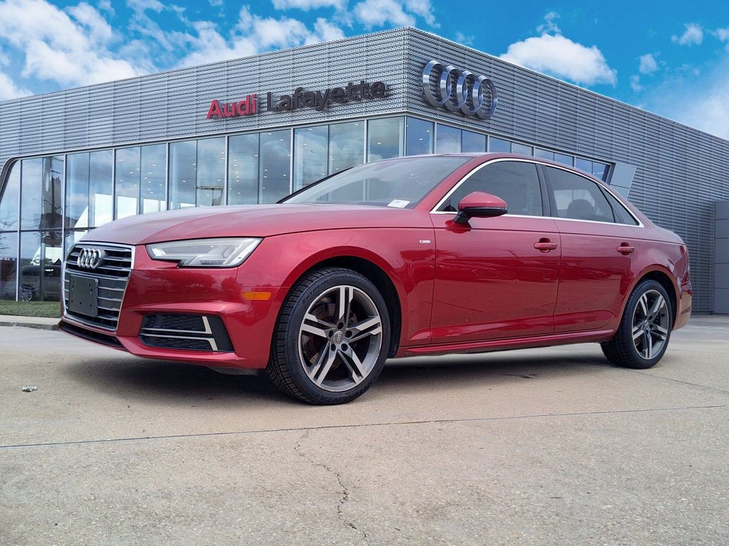 Red 2018 Audi A4 Sedan Front-Wheel Drive 7-Speed Automatic