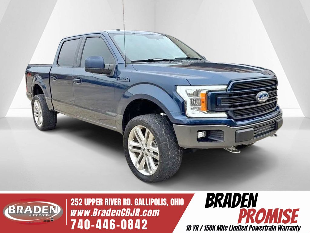 Blue 2018 Ford F-150 Pickup Truck Four-Wheel Drive Automatic