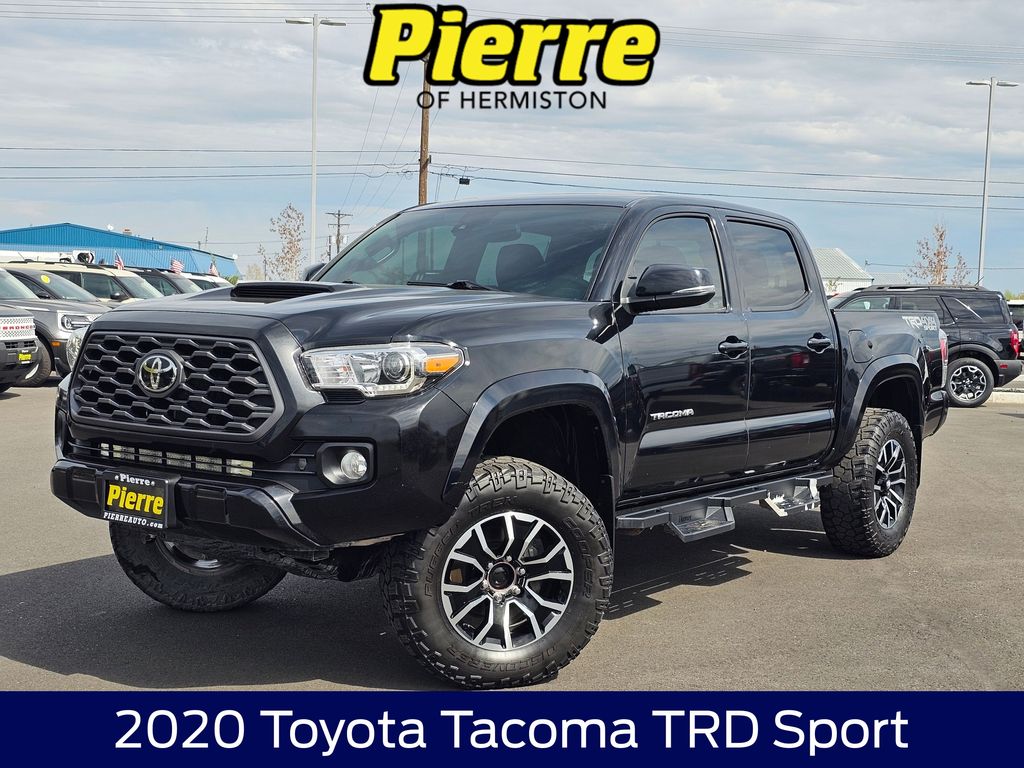 Midnight Black 2020 Toyota Tacoma TRD Sport Double Cab 4WD Pickup Truck Four-Wheel Drive 6-Speed Manual