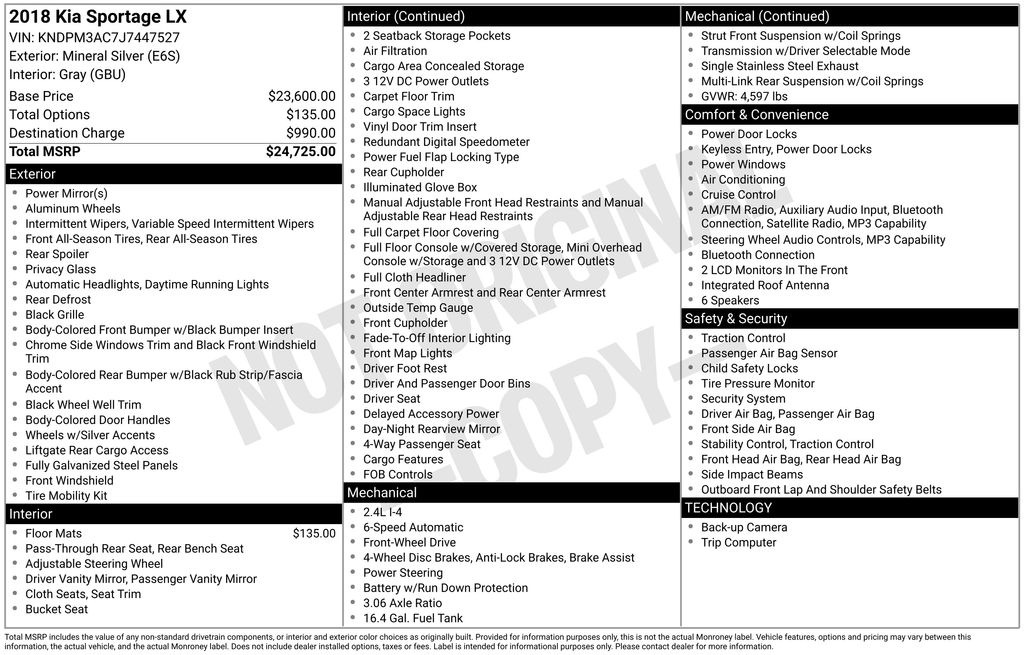 Used Car 2018 Kia Sportage  Lx For Sale Under $12,000 In Austin, Texas