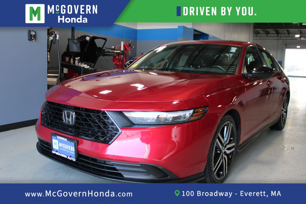 Radiant Red Metallic 2024 Honda Accord Hybrid Sedan Front-Wheel Drive Continuously Variable Transmission