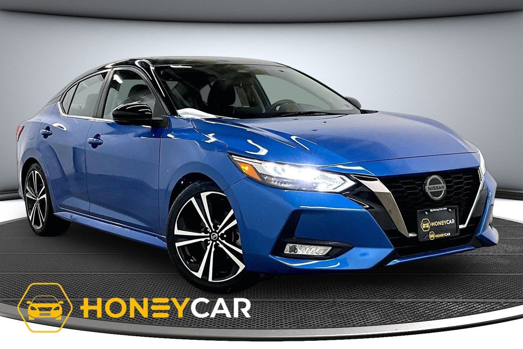 Electric Blue/Super Black 2021 Nissan Sentra Sedan Front-Wheel Drive Continuously Variable Transmission