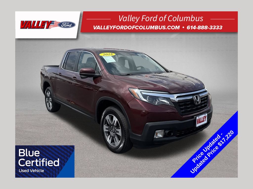 Red (Deep Scarlet Pearl) 2018 Honda Ridgeline Pickup Truck All-Wheel Drive 6-Speed Automatic