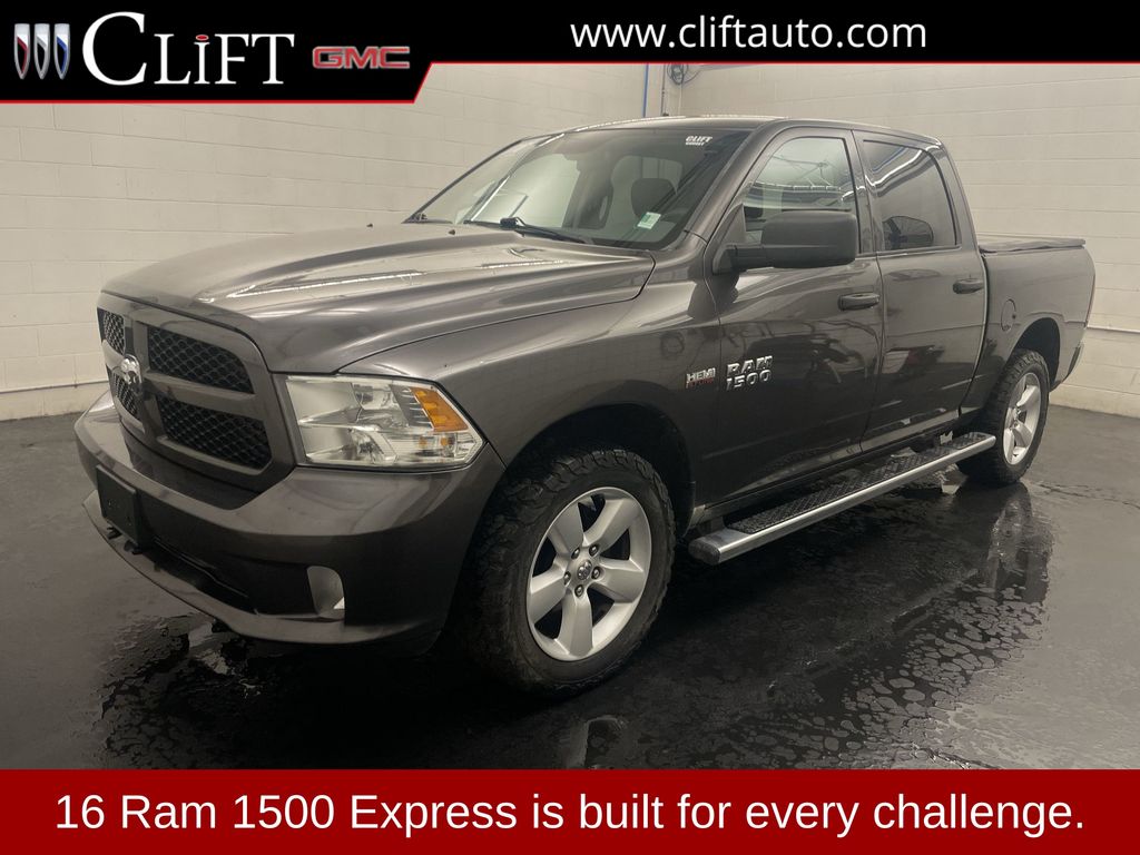 Gray (Granite Crystal Metallic Clearcoat) 2016 RAM 1500 Pickup Truck Four-Wheel Drive 8-Speed Automatic