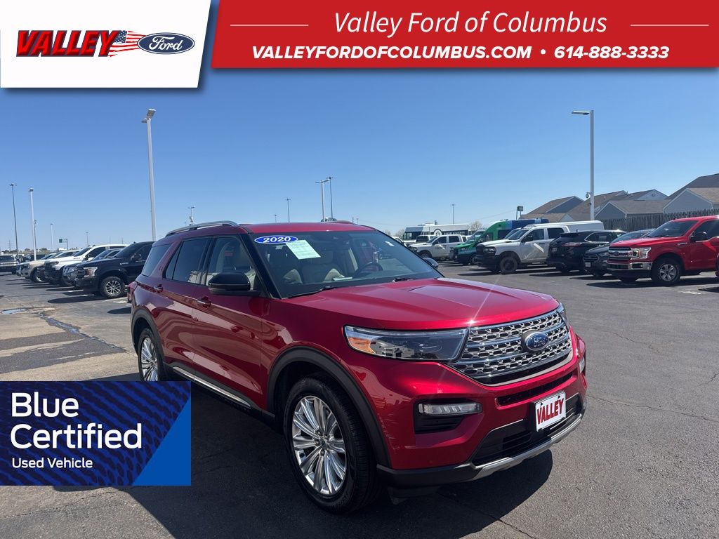 Red Metallic 2020 Ford Explorer Limited AWD SUV / Crossover All-Wheel Drive Automatic