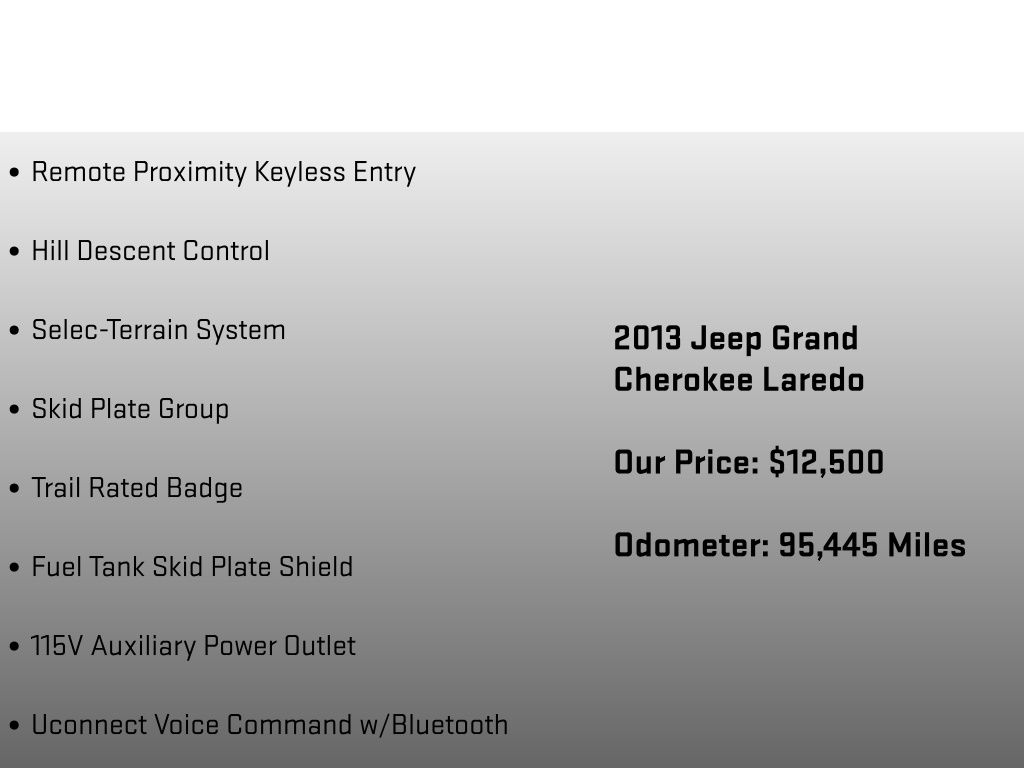 2013 Jeep Grand Cherokee Laredo Gray at Bob Ruth Ford