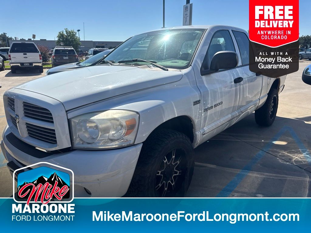 Bright White 2007 Dodge RAM 1500 Pickup Truck Four-Wheel Drive 5-Speed Automatic