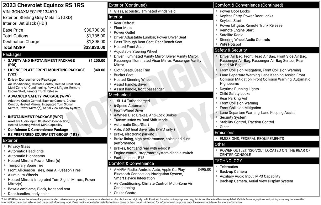 2023 Chevrolet Equinox RS Gray at Monument Chevrolet