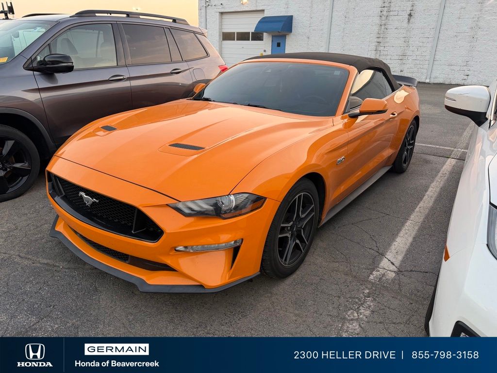 Orange 2019 Ford Mustang Convertible Rear-Wheel Drive Automatic