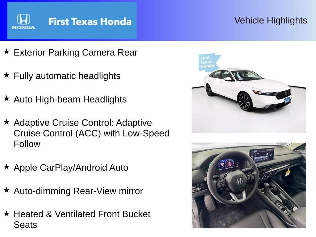 Used Car 2025 Honda Accord Hybrid  Touring For Sale Under $40,000 In Austin, Texas