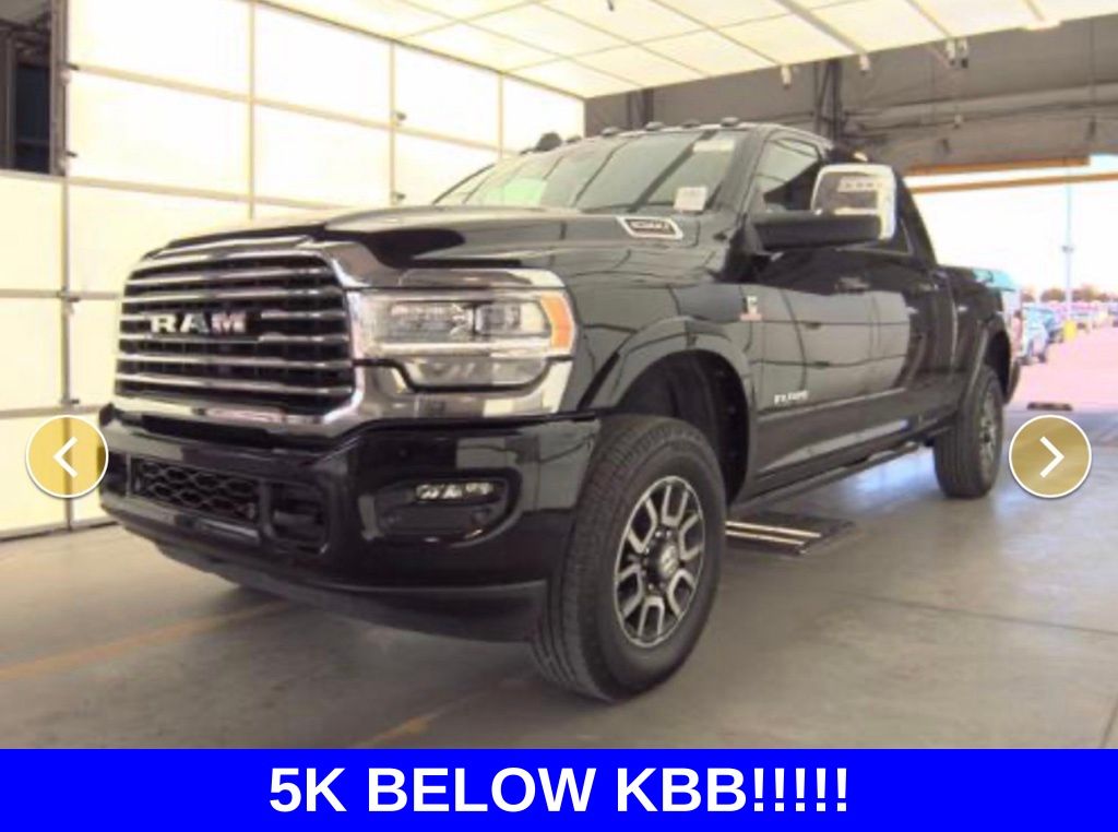 Diamond Black Crystal Pearlcoat 2023 RAM 2500 Limited Longhorn Mega Cab 4WD Pickup Truck Four-Wheel Drive 6-Speed Automatic