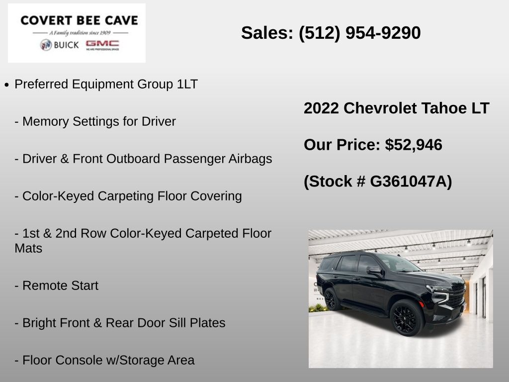 Used Car 2022 Chevrolet Tahoe  Lt For Sale Under $60,000 In Austin, Texas
