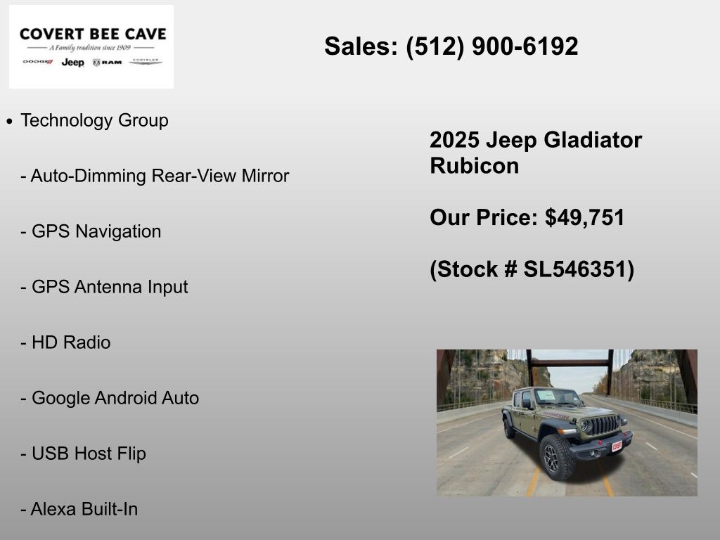 New Car 2025 Jeep Gladiator  Rubicon For Sale Under $50,000 In Austin, Texas