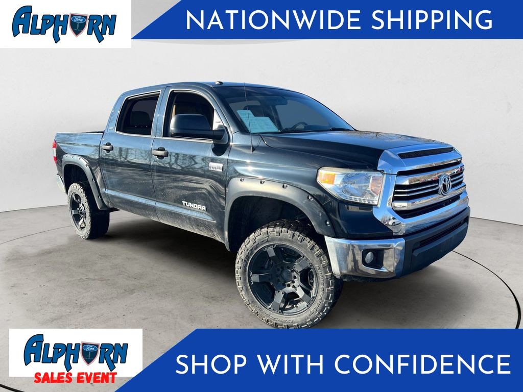 Black 2017 Toyota Tundra SR5 CrewMax 5.7L 4WD Pickup Truck Four-Wheel Drive 6-Speed Automatic Overdrive