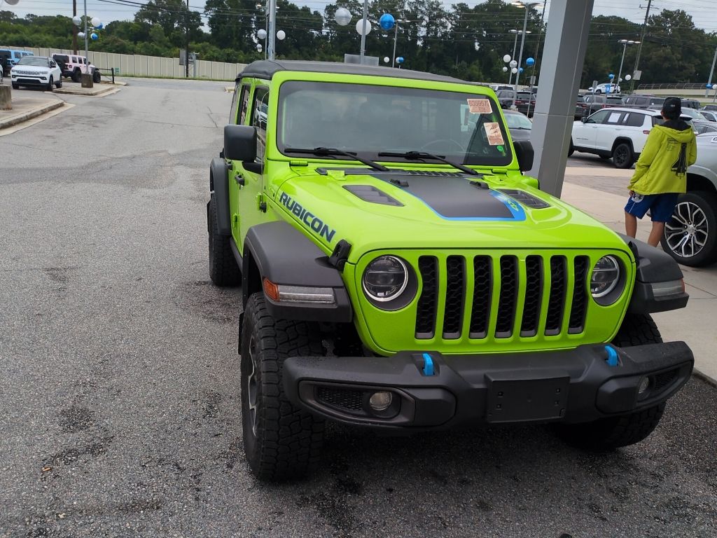 Used 2021 Green Jeep Unlimited Rubicon 4xe image 2