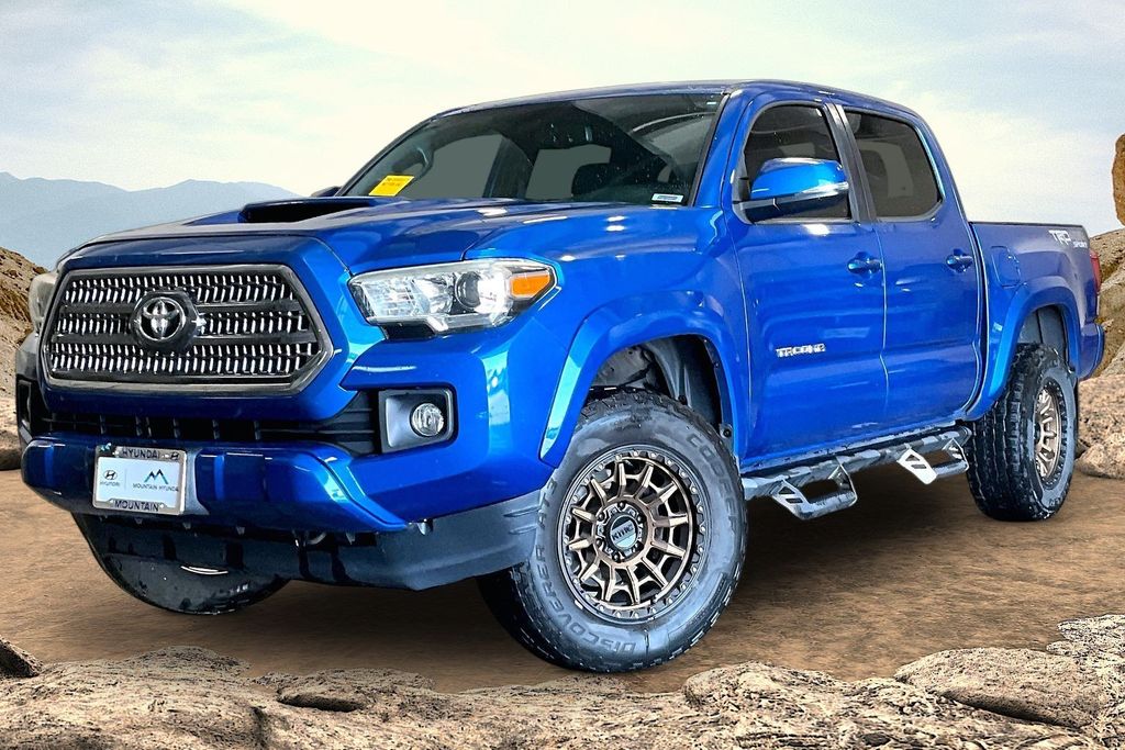 Blue 2017 Toyota Tacoma Pickup Truck Four-Wheel Drive 6-Speed Automatic