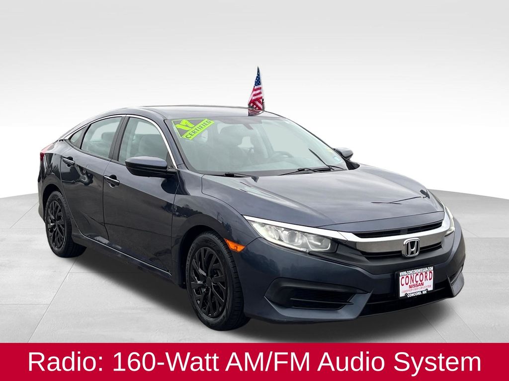 Blue 2017 Honda Civic LX Sedan Front-Wheel Drive Continuously Variable Transmission