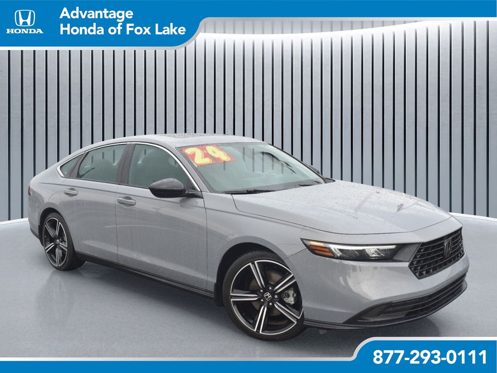 Gray 2024 Honda Accord Hybrid Sedan Front-Wheel Drive Continuously Variable Transmission