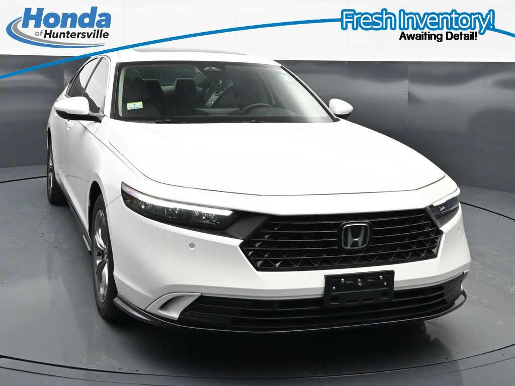 Platinum White Pearl 2023 Honda Accord Hybrid EX-L FWD Sedan Front-Wheel Drive Continuously Variable Transmission