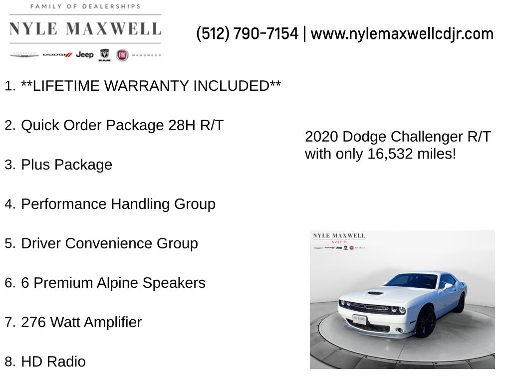 Used Car 2020 Dodge Challenger  R/t For Sale Under $35,000 In Austin, Texas