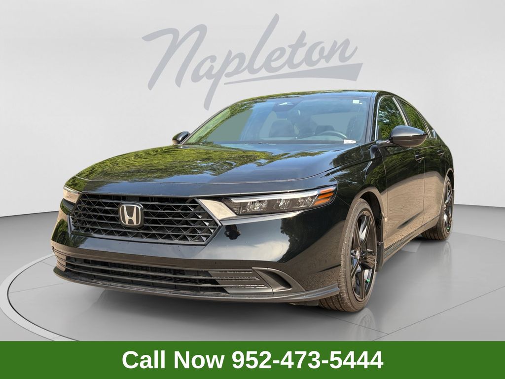 Crystal Black Pearl 2025 Honda Accord Hybrid Sedan Front-Wheel Drive Continuously Variable Transmission