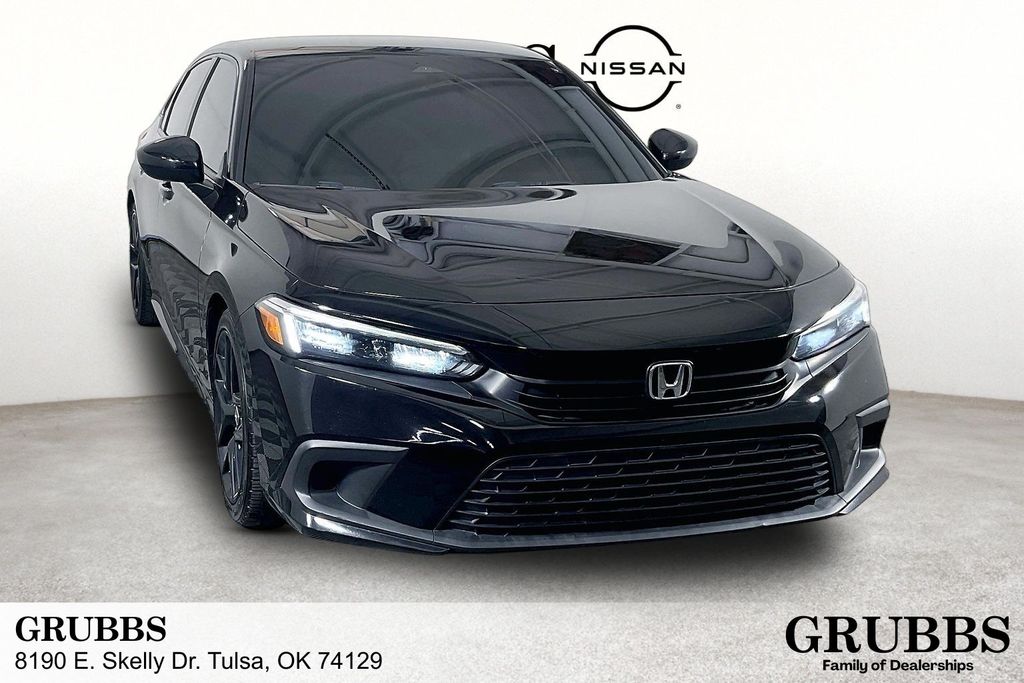 Black 2022 Honda Civic Sedan Front-Wheel Drive Continuously Variable Transmission