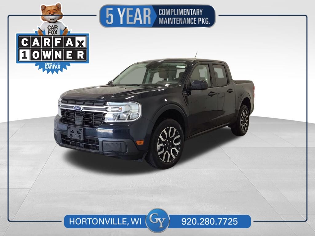 Blue 2022 Ford Maverick Pickup Truck Front-Wheel Drive Continuously Variable Transmission