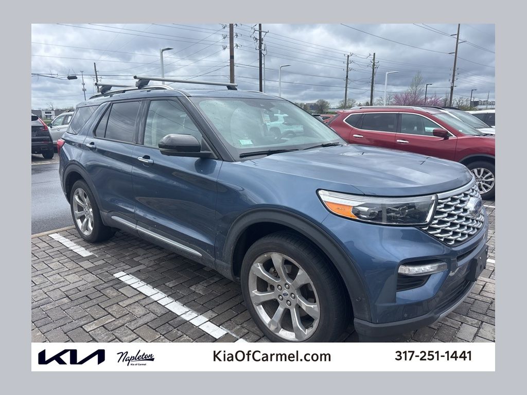 Blue Metallic 2020 Ford Explorer Platinum AWD SUV / Crossover All-Wheel Drive Automatic