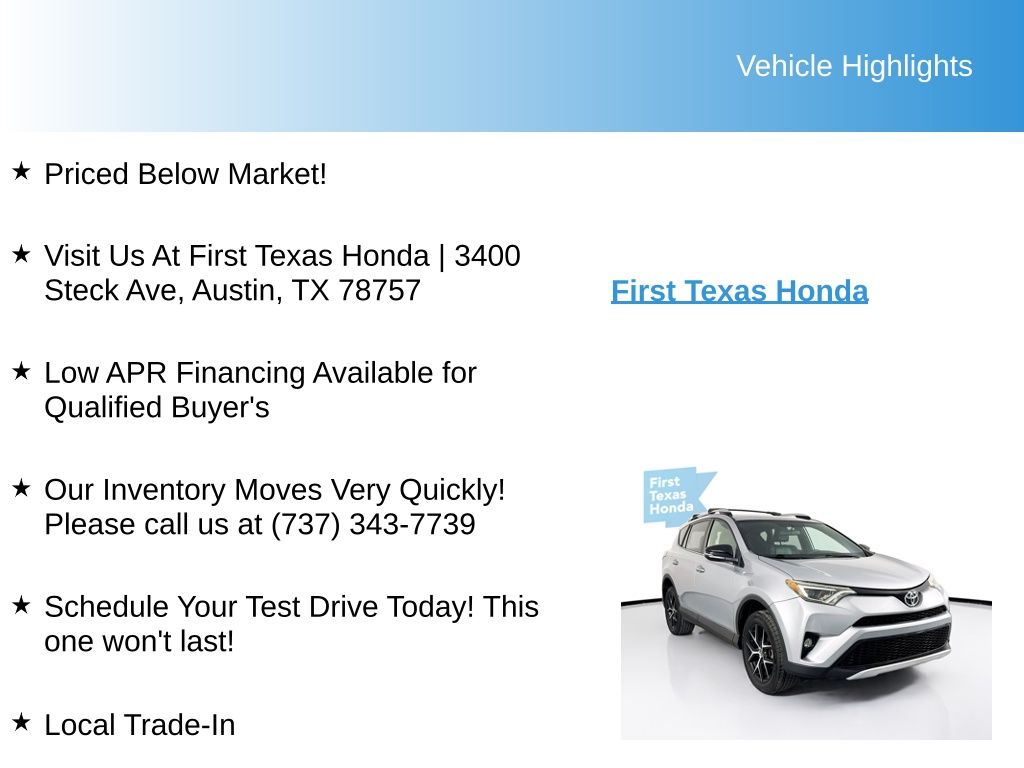 Used Car 2016 Toyota Rav4  Se For Sale Under $12,000 In Austin, Texas