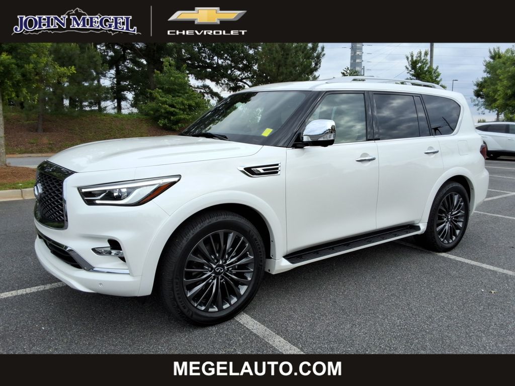 Moonstone White 2022 INFINITI QX80 SUV / Crossover Rear-Wheel Drive 7-Speed Automatic