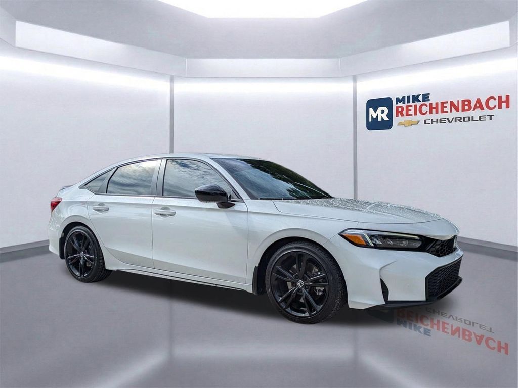 Platinum White Pearl 2025 Honda Civic Sedan  6-Speed Manual