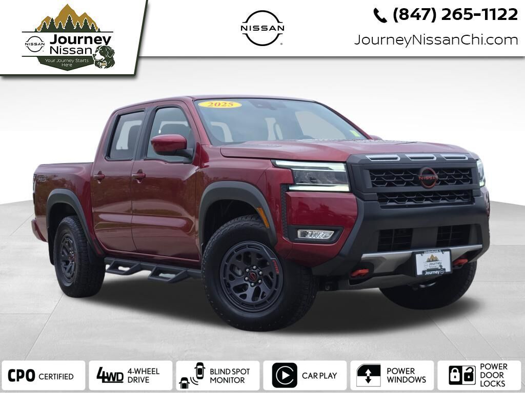 Cardinal Red Metallic Tricoat 2025 Nissan Frontier Pickup Truck Four-Wheel Drive 9-Speed Automatic Overdrive