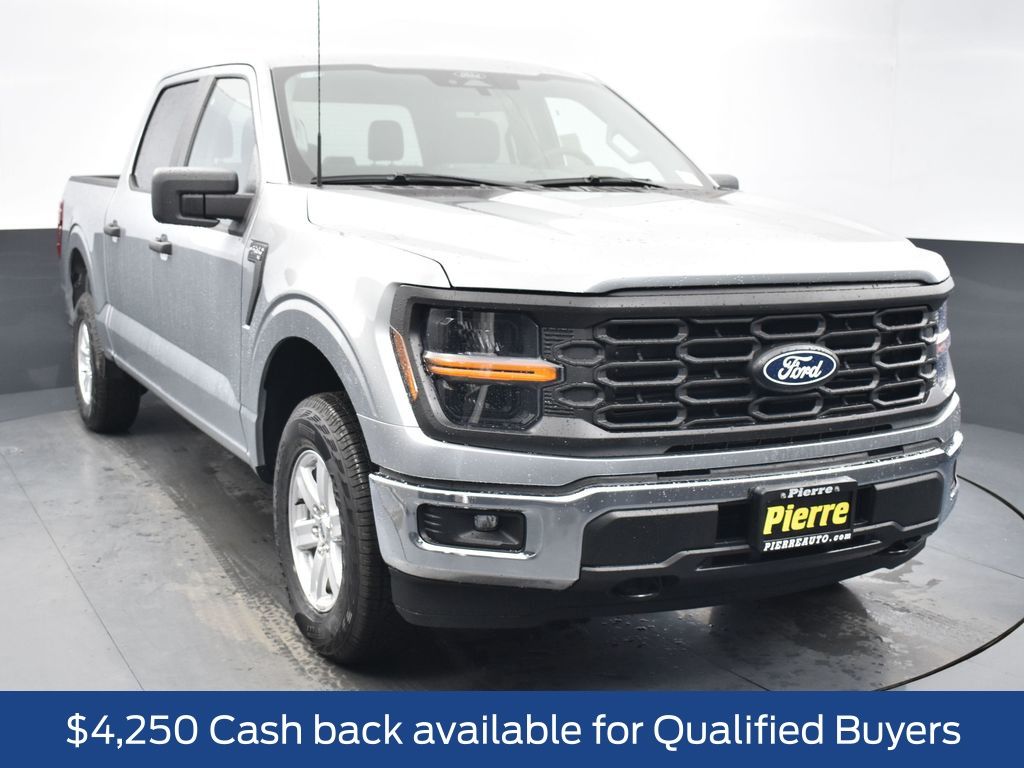 Silver Metallic 2025 Ford F-150 XL SuperCrew 4WD Pickup Truck Four-Wheel Drive Automatic